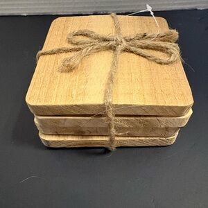 Set of 4 Wooden Coasters New